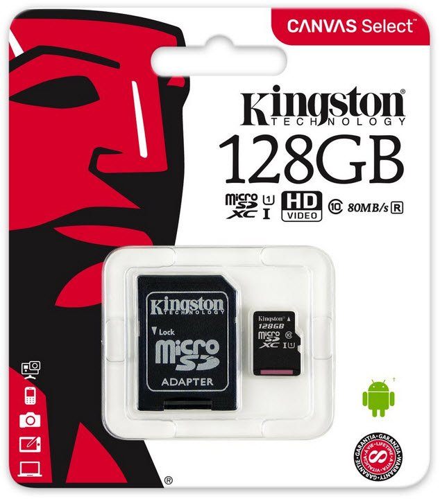 Kingston Micro SDXC Card 128GB C10