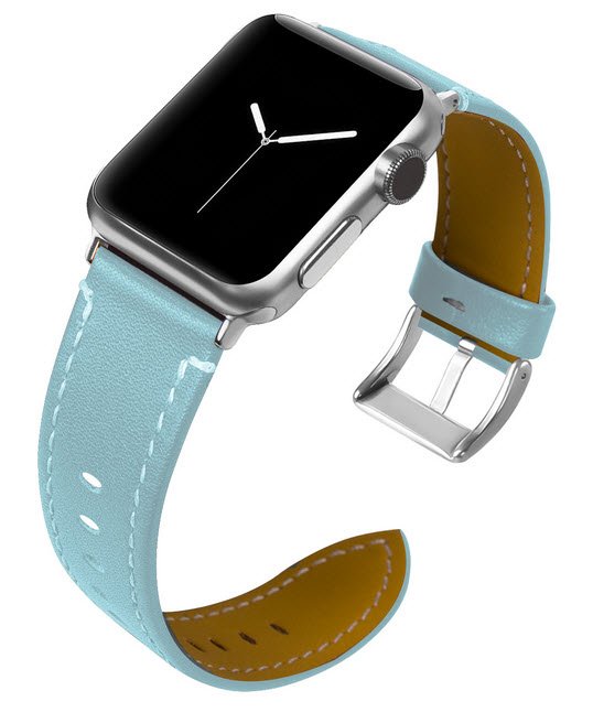Lederen bandje geschikt voor Apple Watch 4 - 40mm mint