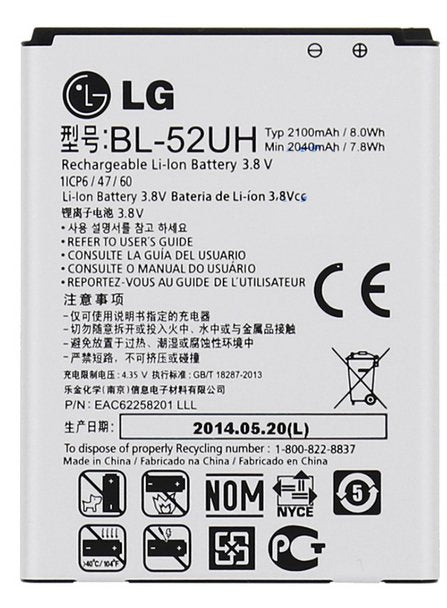 LG batterij BL-52UH L70 D320N 2100 mAh Origineel