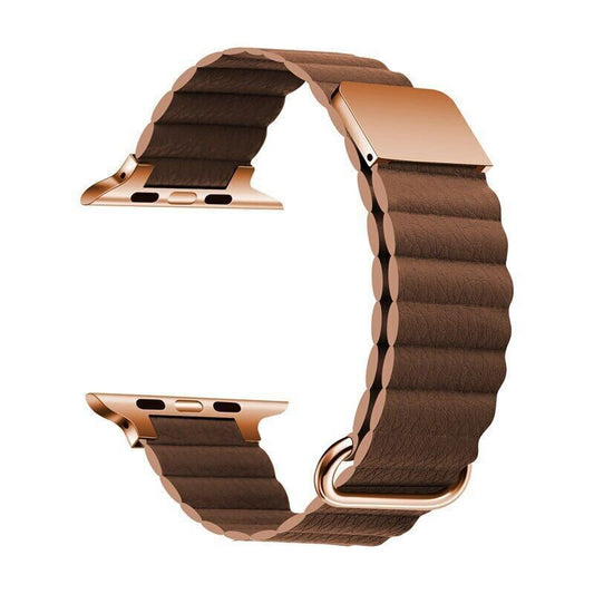Luxe leren bandje geschikt voor Apple Watch 38mm/40mm/41mm - bruin