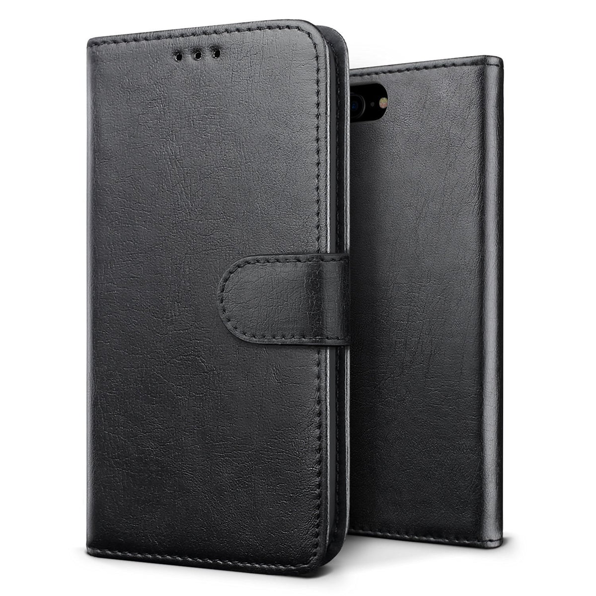 Luxury wallet hoesje Apple iPhone 7 Plus zwart