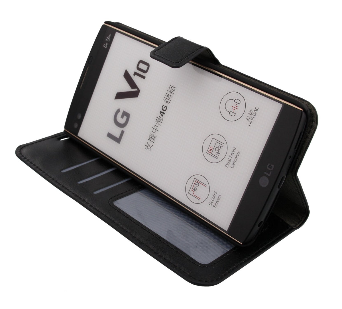 Luxury wallet hoesje LG V10 zwart