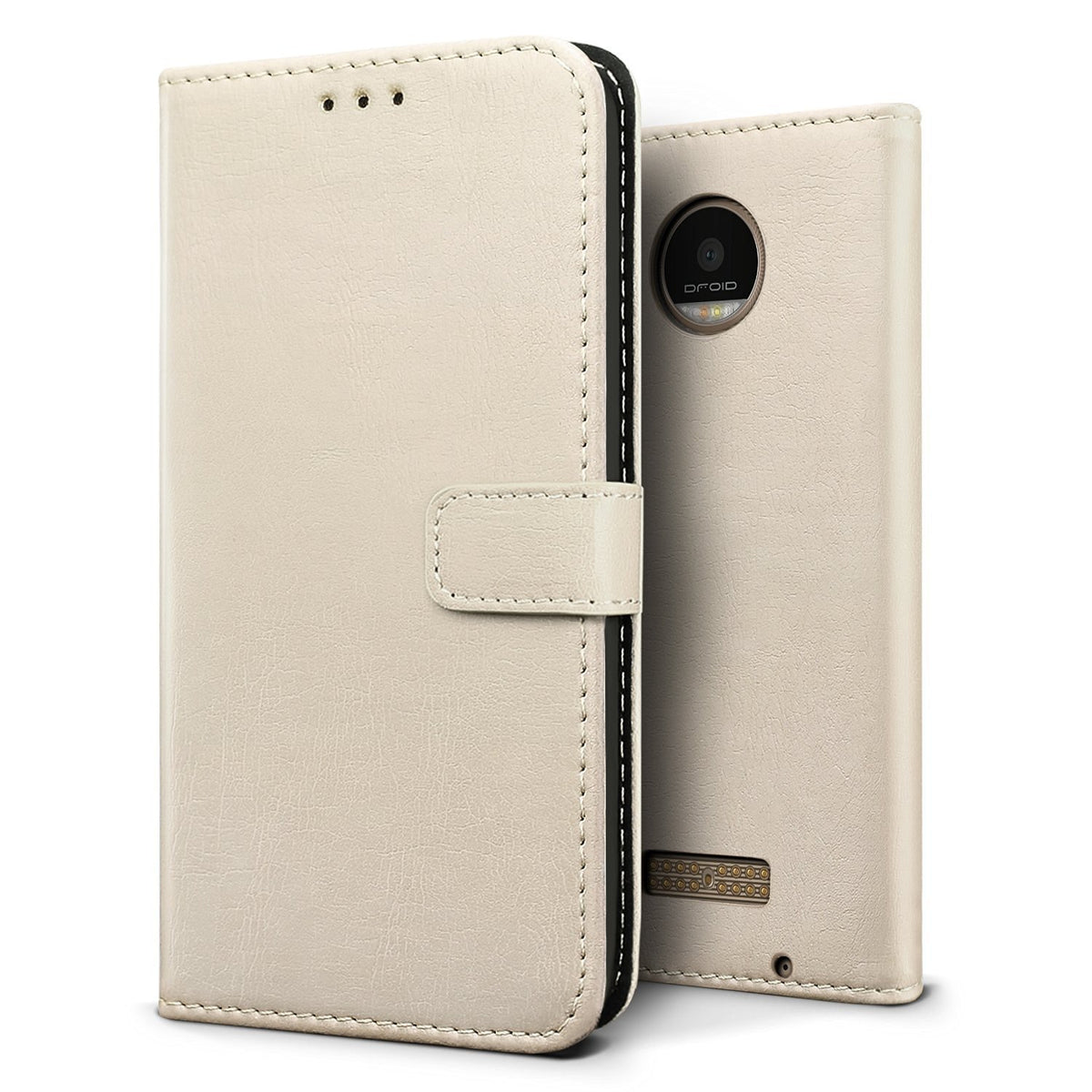 Luxury wallet hoesje Motorola Moto Z wit