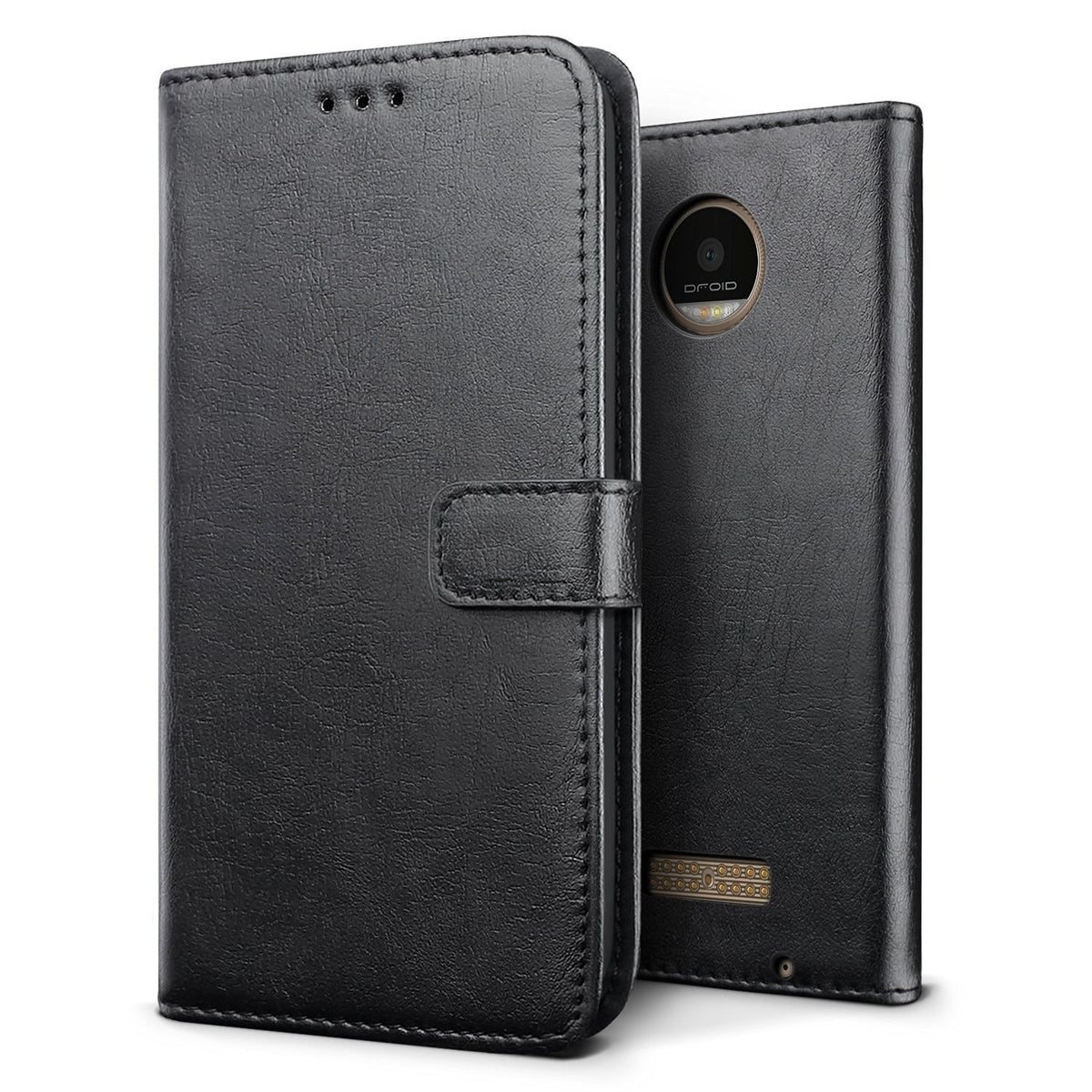 Luxury wallet hoesje Motorola Moto Z zwart