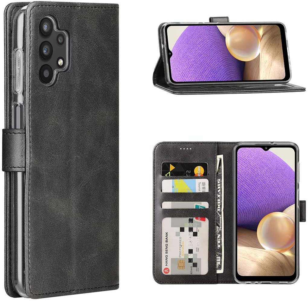 Luxury wallet hoesje Samsung Galaxy A32 (4G) zwart
