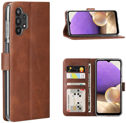 Luxury wallet hoesje Samsung Galaxy A32 5G bruin
