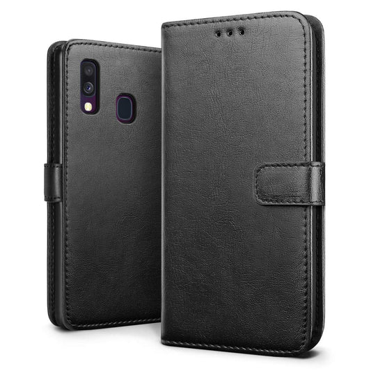 Luxury wallet hoesje Samsung Galaxy A40 zwart