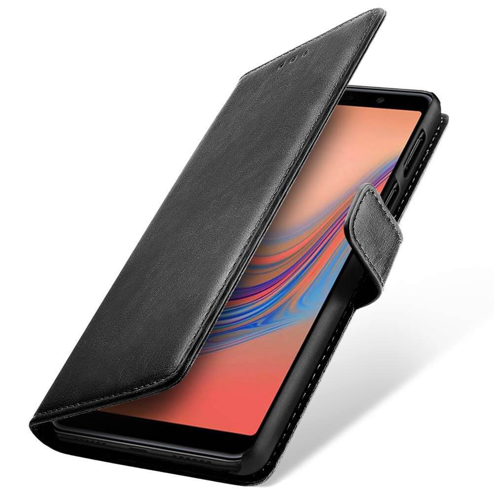 Luxury wallet hoesje Samsung Galaxy A7 2018 zwart