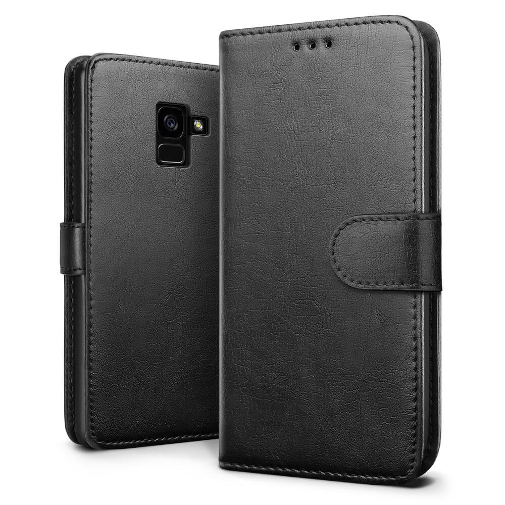 Luxury wallet hoesje Samsung Galaxy A8+ 2018 zwart