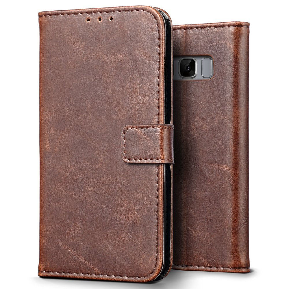 Luxury wallet hoesje Samsung Galaxy S8 bruin