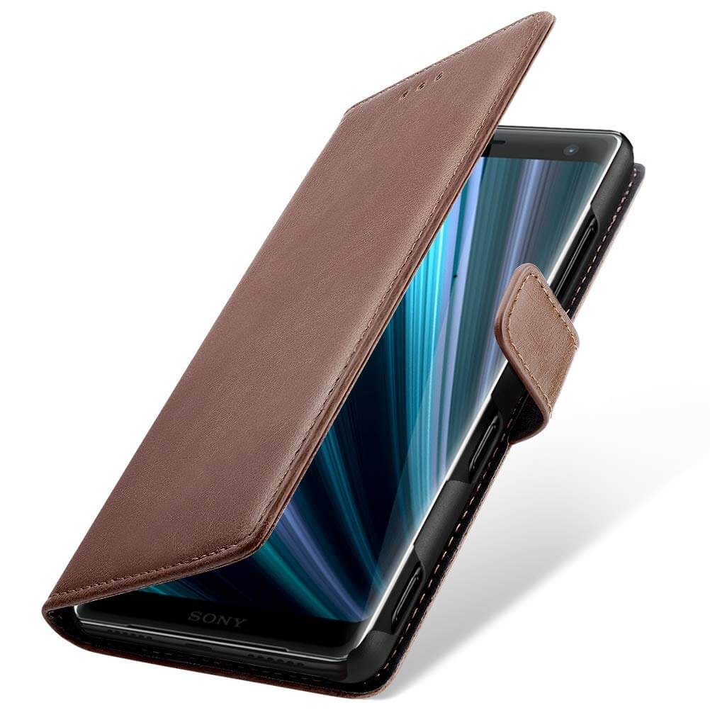 Luxury wallet hoesje Sony Xperia 5 II bruin