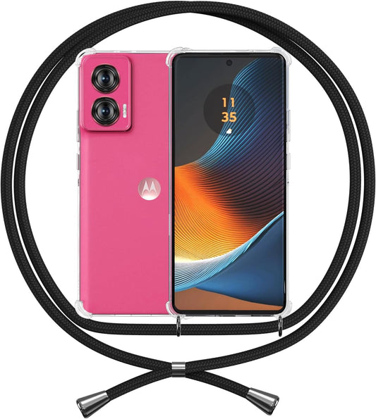 Motorola Edge 50 Fusion crossbody hoesje met draag koord