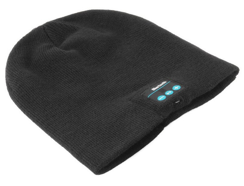 Muts met ingebouwde bluetooth headset - zwart