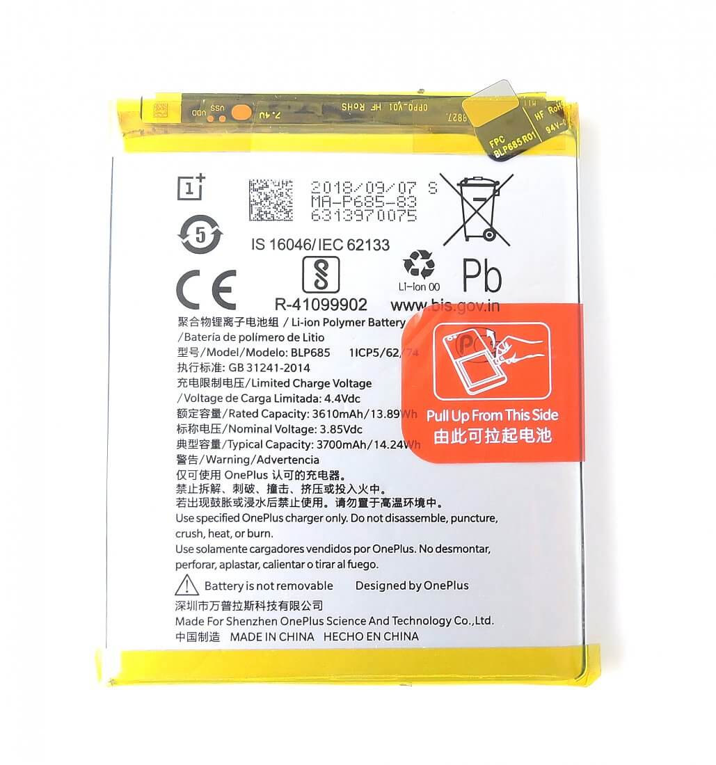 OnePlus 6T/7 batterij BLP685 3610 mAh Origineel