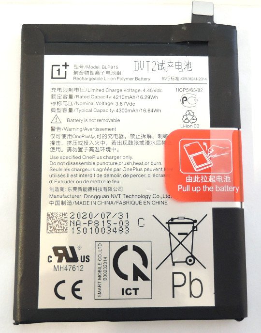 Oneplus Nord N10 5G batterij BLP815 4300 mAh Origineel