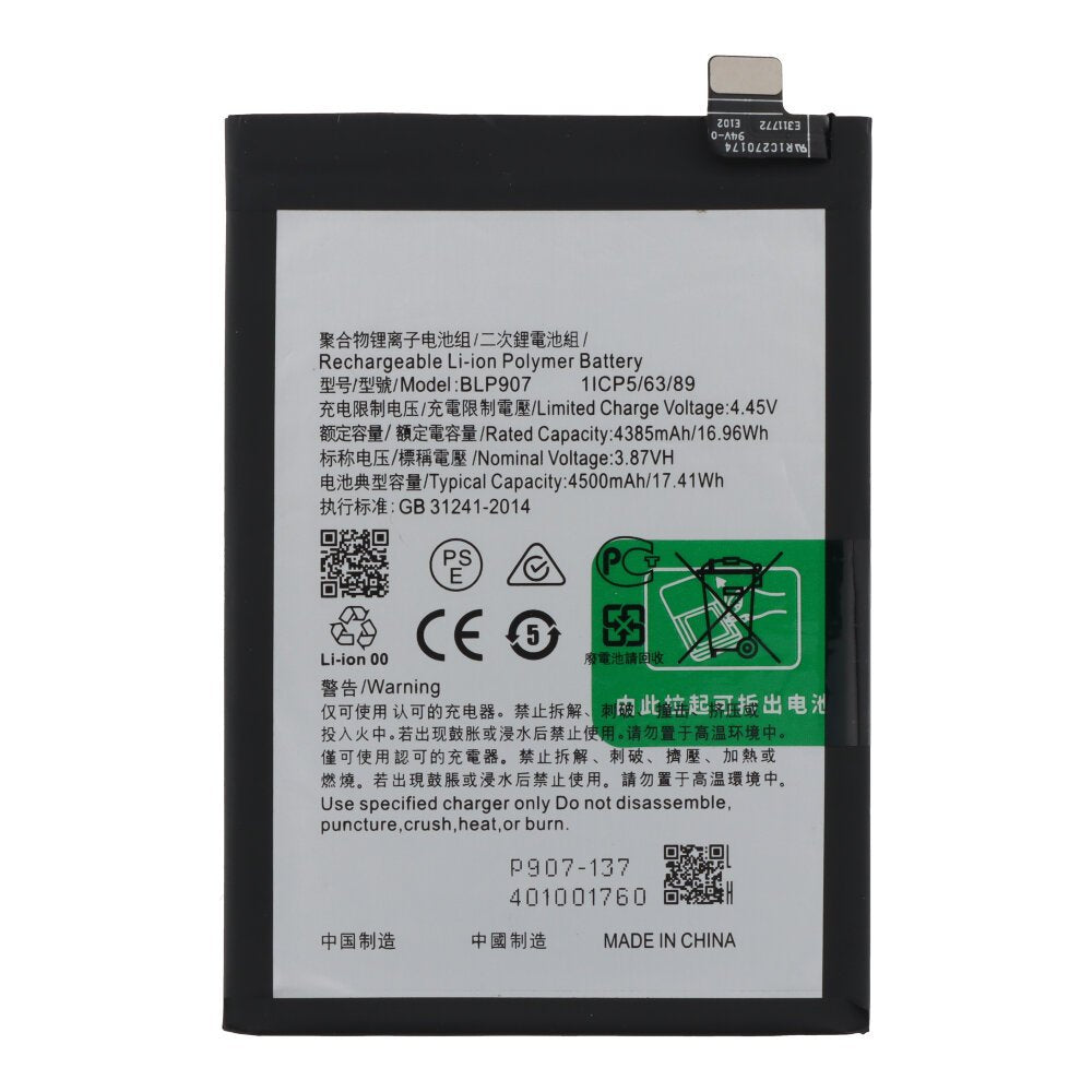 OnePlus Nord N20 5G/Oppo Reno7 Lite 5G batterij BLP907 4500 mAh