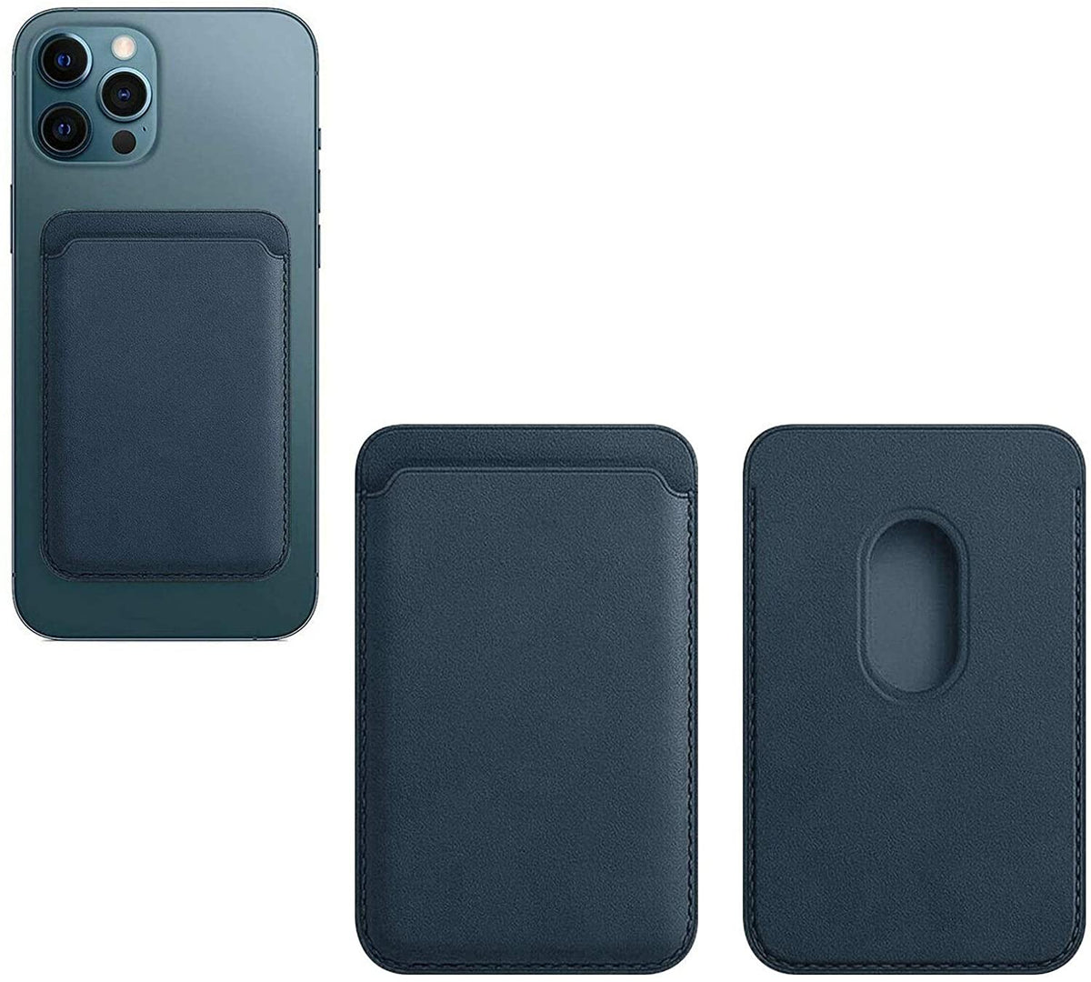 Pasjeshouder voor achterkant van telefoon of hoesje (zelfklevend) - donker blauw