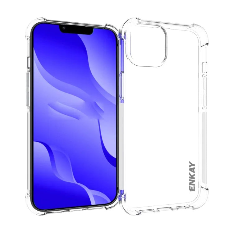 ENKAY iPhone 14 Plus Transparente stoßfeste TPU-Hülle