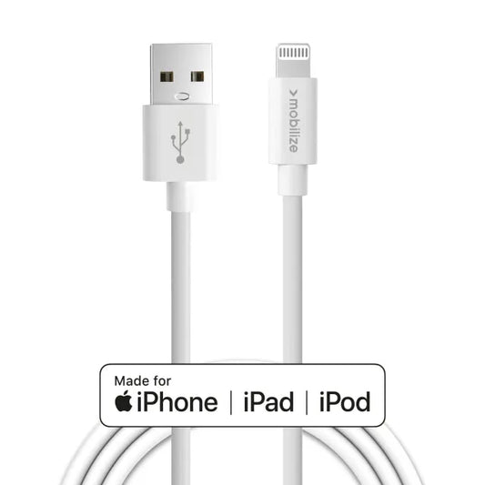 Mobilize Câble USB vers Apple MFi Lightning 1m. 12W Blanc