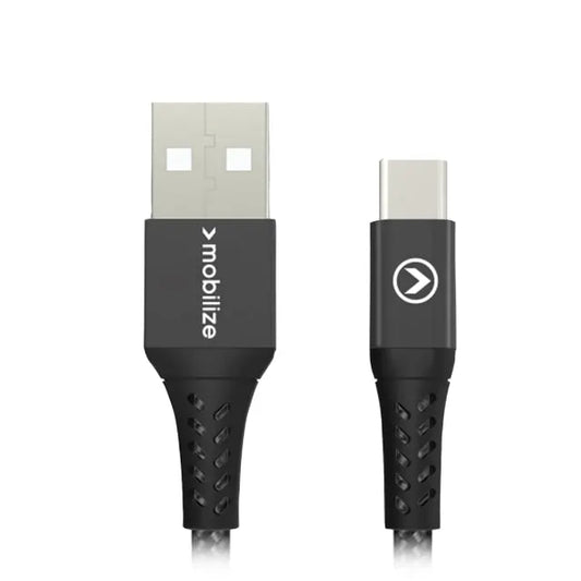 Mobilize Strong Nylon Cable USB to USB-C 20cm. 15W Black