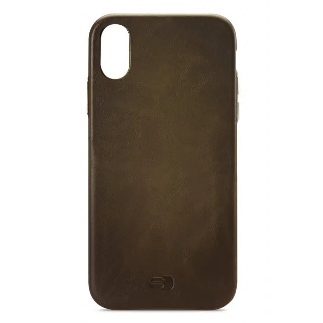 Senza Desire Étui en cuir Apple iPhone XR Burned Olive