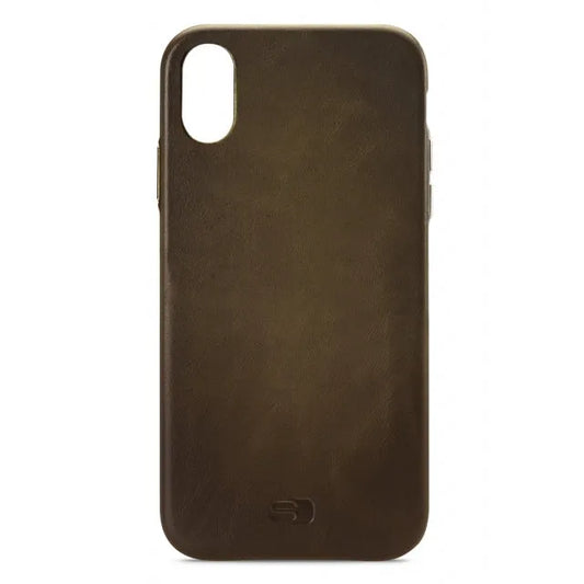 Senza Desire Étui en cuir Apple iPhone XR Burned Olive