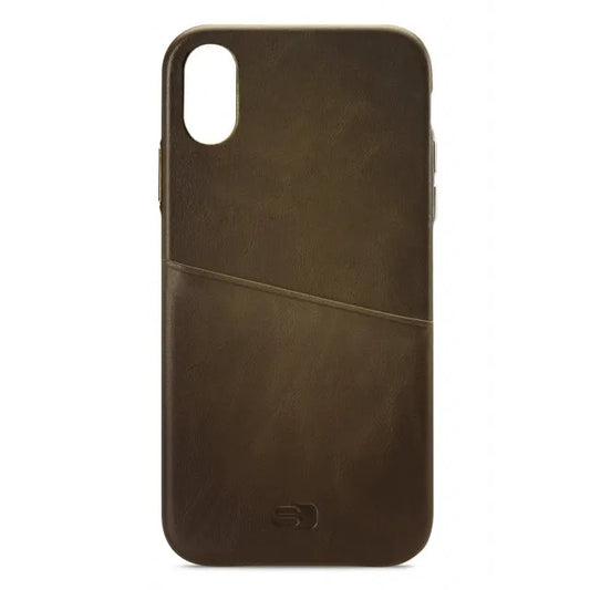 Senza Desire Leather Cover with Card Slot Apple iPhone Xs Max Burned Olive