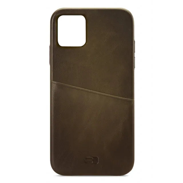 Senza Desire Leather Cover with Card Slot Apple iPhone 11 Burned Olive