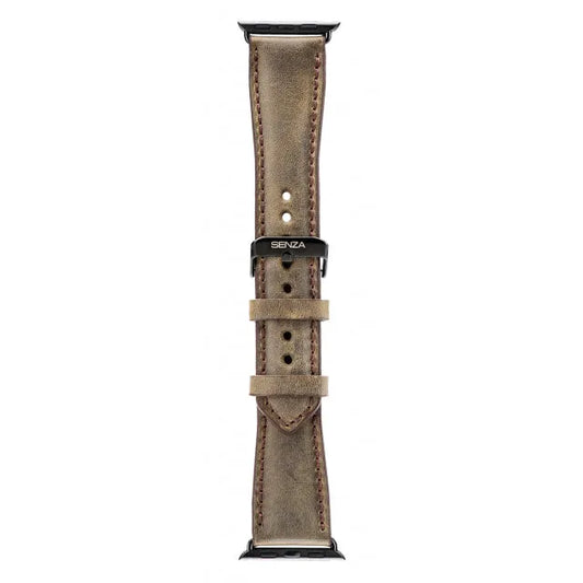 Senza Raw Lederarmband Apple Watch 38mm Kastanienbraun