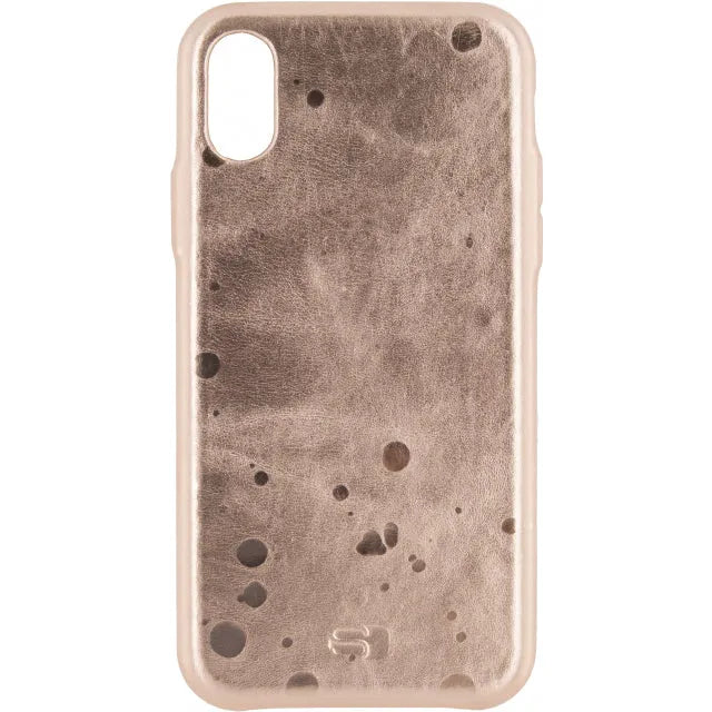 Senza Glam Leather Cover Apple iPhone X/Xs Metallic Rosé