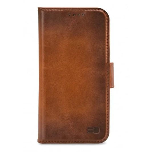 Senza Desire Leather Wallet Apple iPhone 13 Burned Cognac