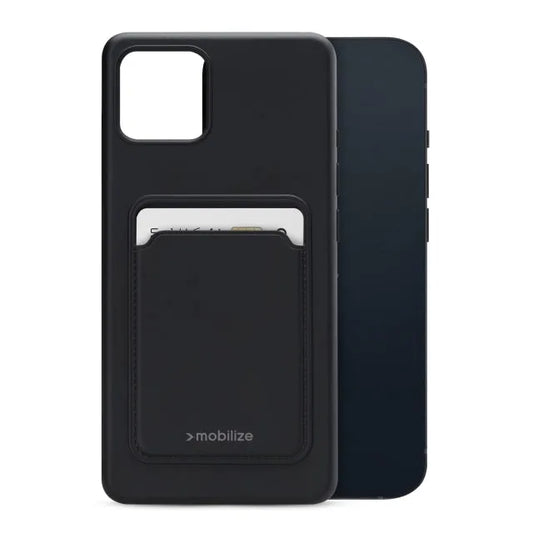 Mobilize Rubber Gelly Card Case Apple iPhone 13 Mini Mattschwarz