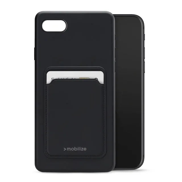 Mobilize Rubber Gelly Card Case Apple iPhone 6/6S/7/8/SE (2020/2022) Mattschwarz