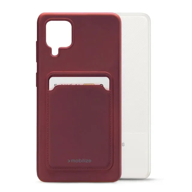 Mobilize Rubber Gelly Card Case Samsung Galaxy A12/M12 Matt Bordeaux