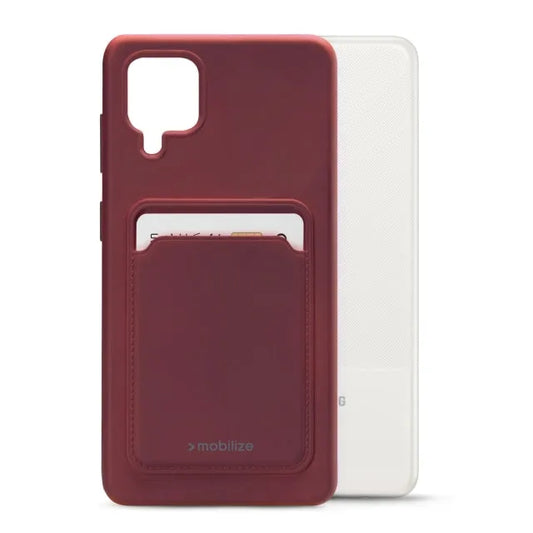 Mobilize Rubber Gelly Card Case Samsung Galaxy A12/M12 Matt Bordeaux