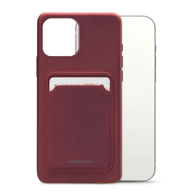 Mobilize Rubber Gelly Card Case Apple iPhone 13 Pro Max Matt Bordeaux