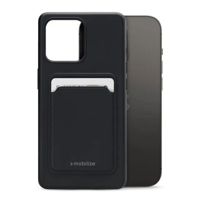 Mobilize Rubber Gelly Card Case Apple iPhone 14 Pro Noir Mat