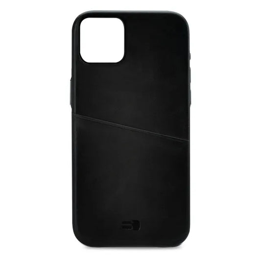 Coque en cuir pur Senza avec fente pour carte Apple iPhone 14 Plus Noir profond