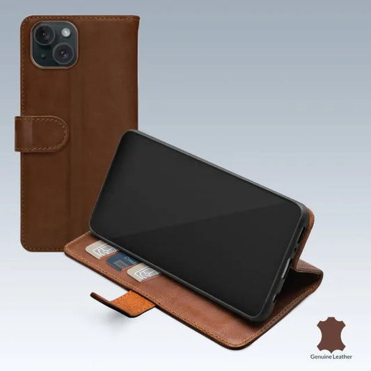 Mobilize Leather Wallet Apple iPhone 15 Plus Brown