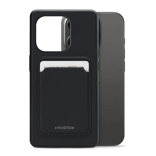 Mobilize Rubber Gelly Card Case Apple iPhone 15 Pro Matt Schwarz