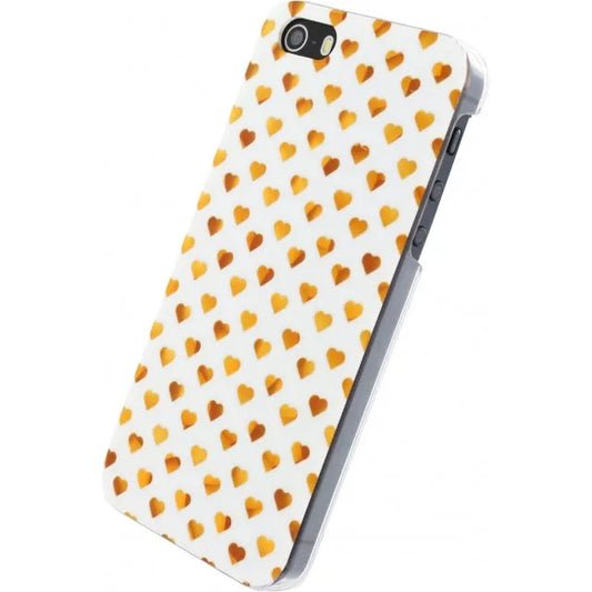 Xccess Hard Cover Apple iPhone 5/5S/SE White/Golden Hearts