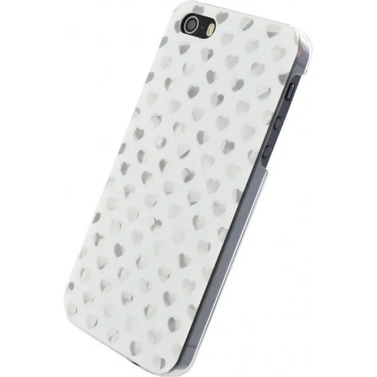 Xccess Hard Cover Apple iPhone 5/5S/SE White/Silver Hearts