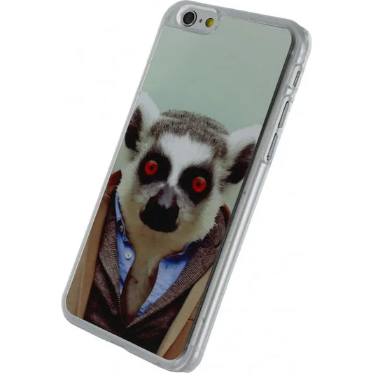 Xccess Metal Plate Cover Apple iPhone 6/6S Funny Lemur