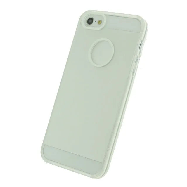 Xccess Colored Edge Cover Apple iPhone 5/5S/SE Transparent White