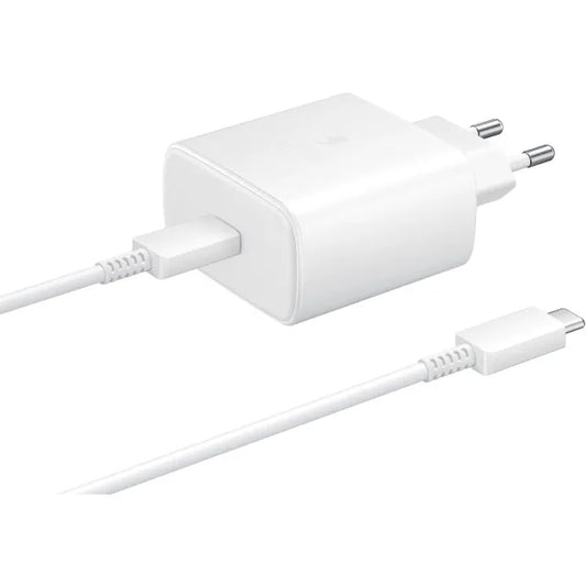 EP-TA845XWEGWW Samsung Fast PD Wandladegerät USB-C inkl. USB-C Kabel 45W Weiß Bulk
