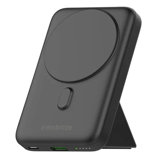 Mobilize Magnetisches kabelloses MagSafe-kompatibles PD-Stand-Powerbank 10000mAh 15W Schwarz