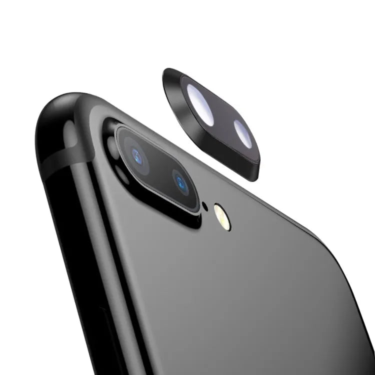 Achtercamera lensring (glas + bezel) voor iPhone 8 Plus (zwart)