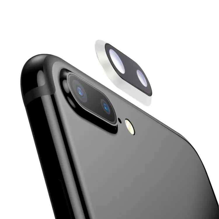 Achtercamera lensring (glas + bezel) voor iPhone 8 Plus (zilver)