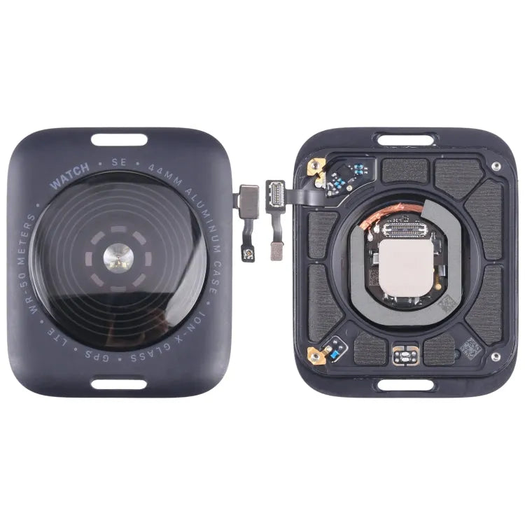 Glazen achterkant met oplaadmodule voor Apple Watch SE 44 mm A2724 (2022, LTE, grijs)