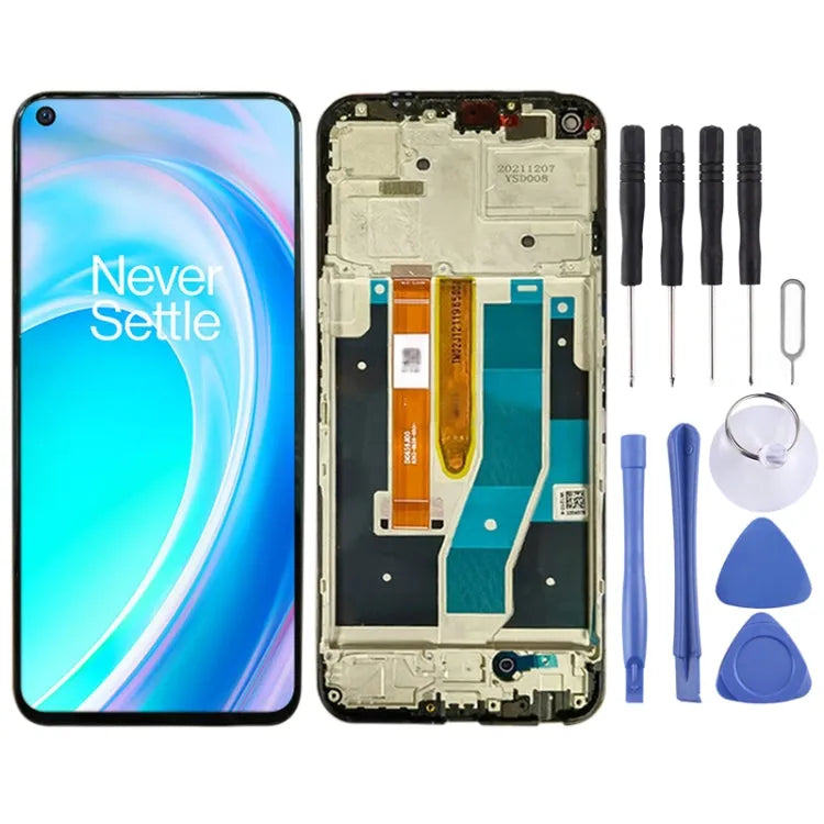 IPS Display unit met frame voor OnePlus Nord CE 2 Lite 5G (zwart)